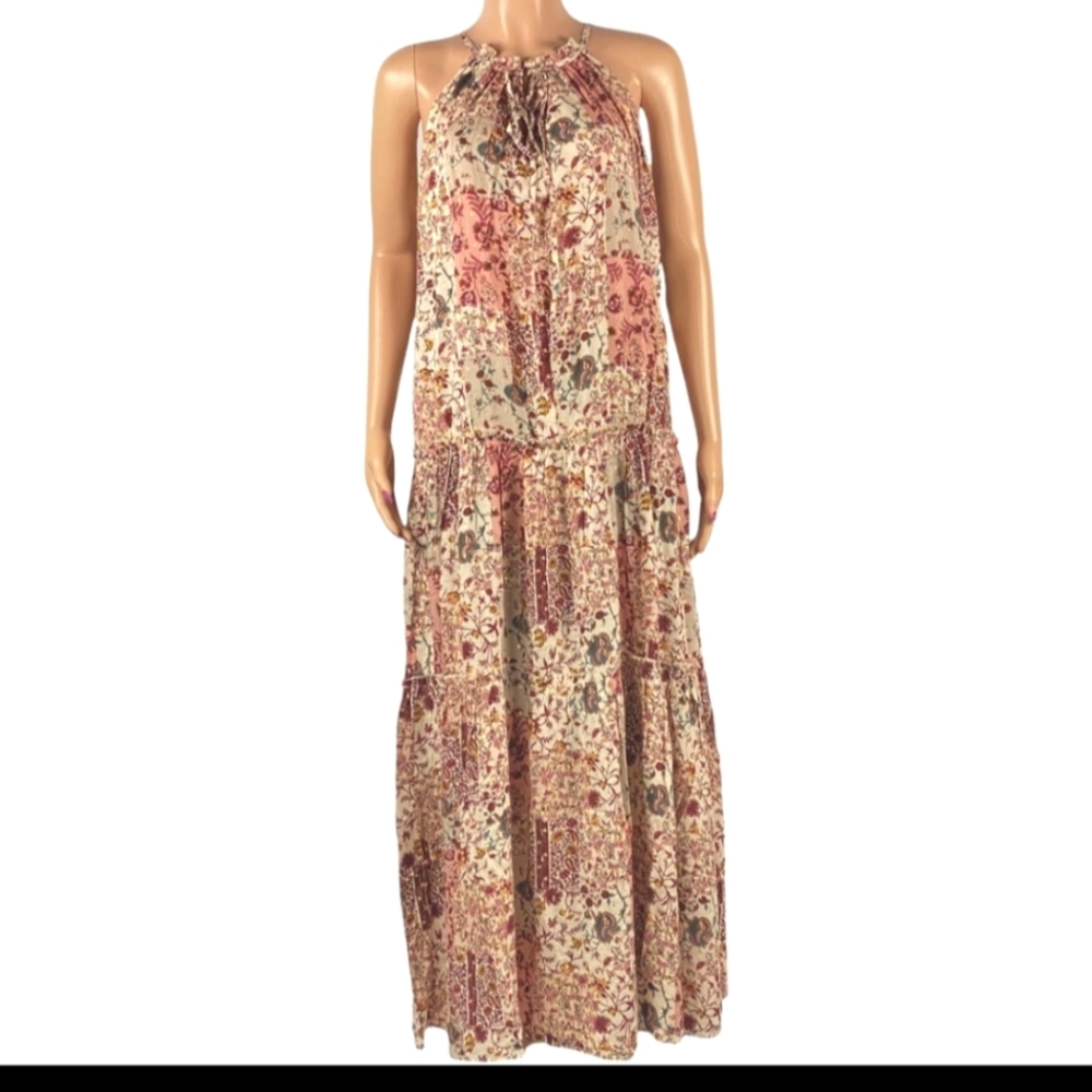 NWT Anthropologie Drew Bohemian Naomie Maxi in Natural Morroco US XS